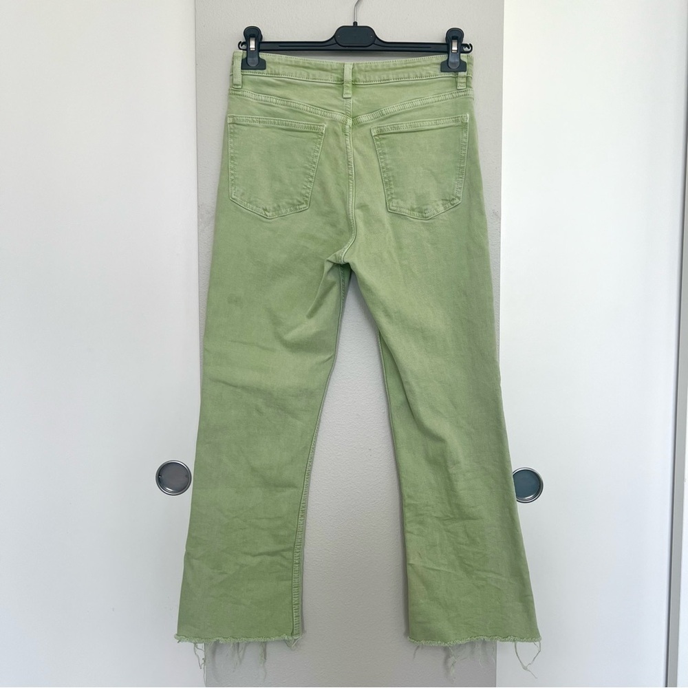Zara High Rise KickFlare Jeans – Soft Girl 
Pastel Retro Style - Pistachio Green - Picture 5 of 11